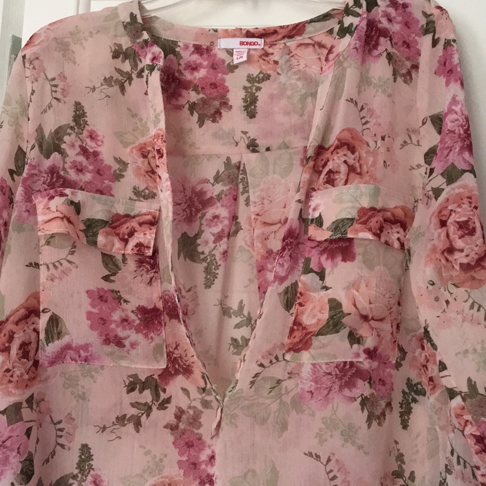 pink floral sheer blouse!